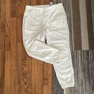 Banana Republic cream zip ankle trousers